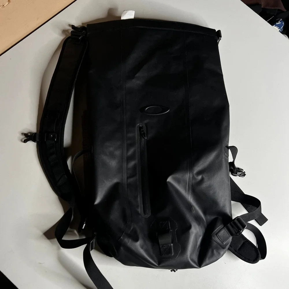 Oakley Dry Goods Roll Top Backpack Black Water Resistant Bag 921134A 02E
